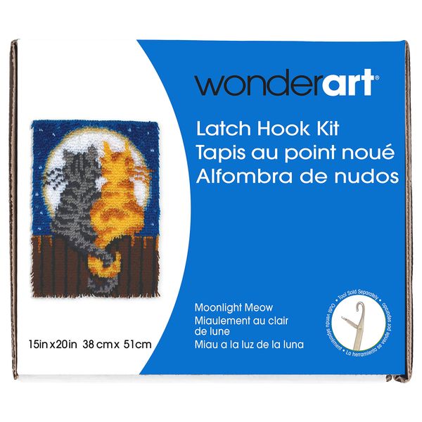 Patons Wonderart Moonlight Meow Latch Hook Kit, 15" X 20"