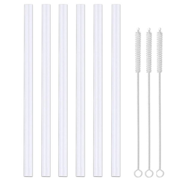 Greant [6-Pack] Replacement Straws Compatible with LIFEFACTORY Straw Cap Water Bottle - 12oz, 16oz, 22oz (190mm (Fits 16 Ounce Lifefactory Bottle))