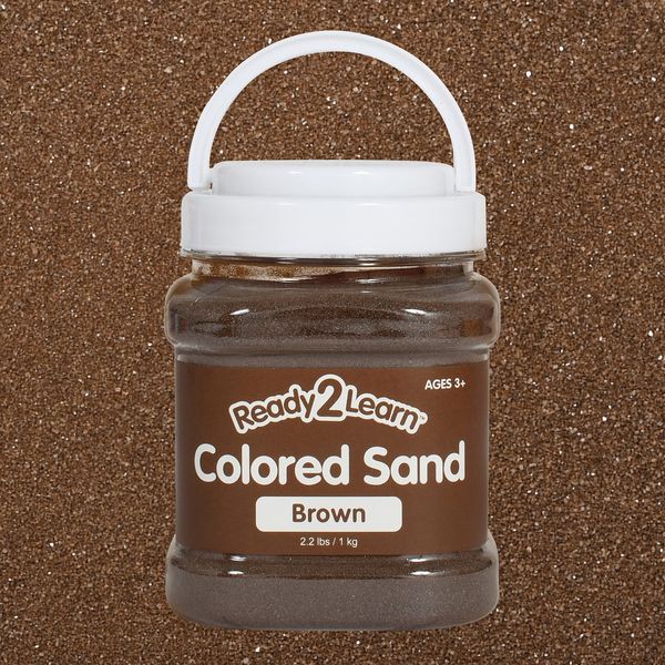 READY 2 LEARN Colored Sand - Brown - 2.2 lbs - Play Sand for Kids - Perfect for Wedding Unity Ceremonies, Crafts, Sensory Bins and Vase Filler