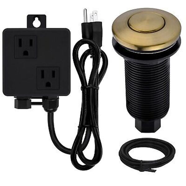 Sinktop Garbage Disposal Air Switch Kit With Long Button Champagne Bronze brass