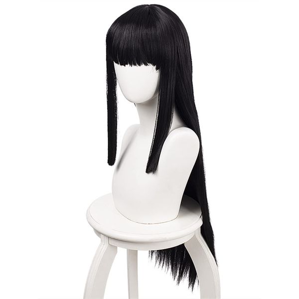 LeMarnia Black Long Straight Bangs Wig For Cosplay Jabami Yumeko Wig Halloween Costume Party Wig