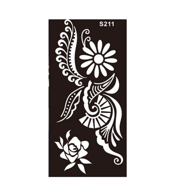 JUSTFOX - Henna Tattoo Schablone Airbrush Stencil Blume Ornamente Kina Dövme