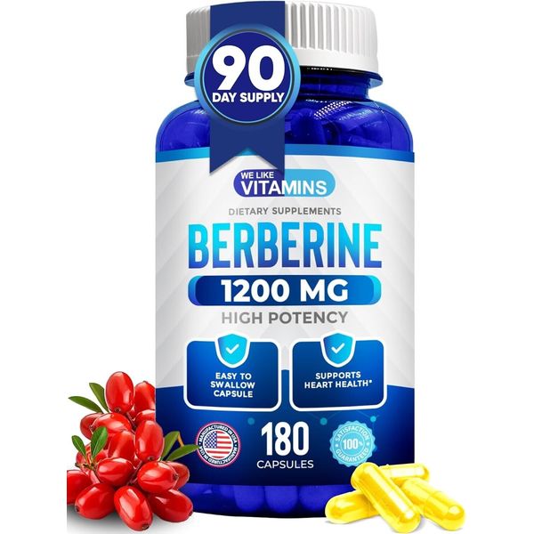Berberine 1200mg HCL - 180 Vegetarian Capsules We Like Vitamins