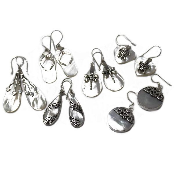 Ancient Wisdom Shell & Silver Earrings - Sea Turtle - MOP