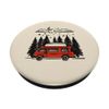 Red Camper Van Under Starry Sky Crescent Moon Minimalist PopSockets Adhesive PopGrip