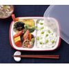 フタ付ランチプレート角楽弁 (朱)