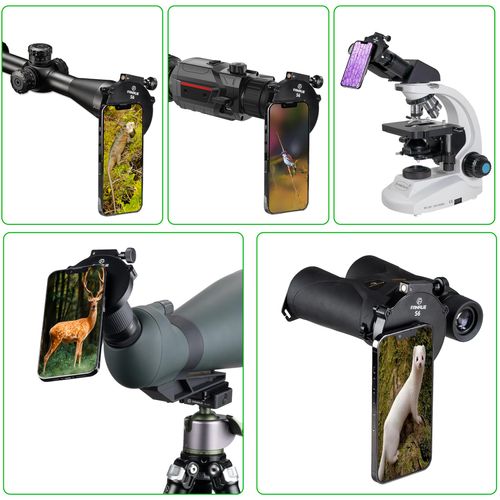 FANAUE Universal Smartphone Digiscoping Adapter, Magnetic Mount for Binoculars, Holder Mount Connecting Smartphone to Telescope Spotting Monocular Microscope,S6 Phone Adapter for Scope