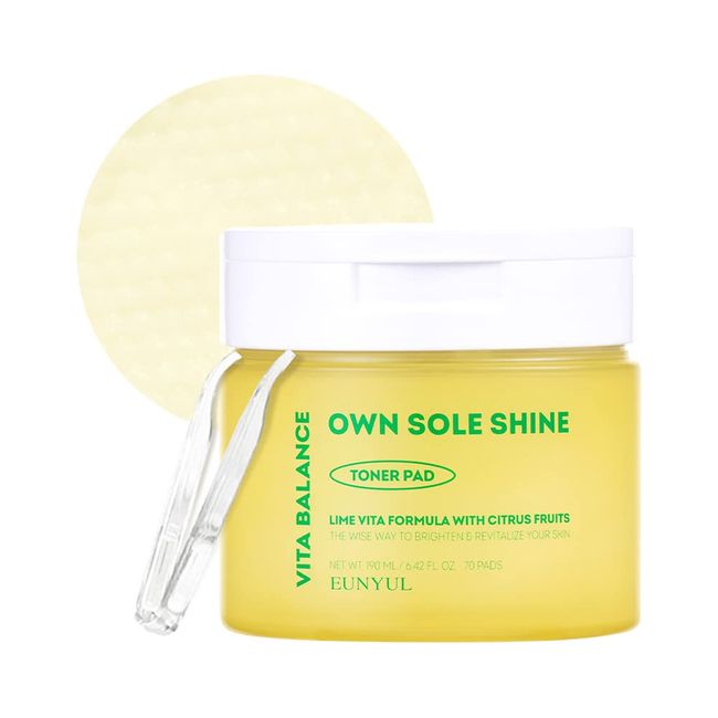 EUNYUL Vita Balance Own Sole Shine Toner Pad 70 Pads 6.43 fl. oz. Vitamin C Toner Pads Korean Skincare Vitamin Skincare
