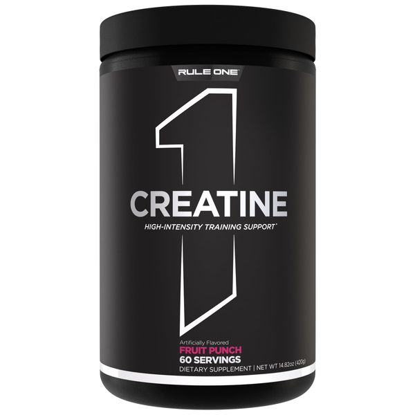 Rule 1 Creatine Powder – Pure Micronized Creatine Monohydrate for High-Intensity Exercise and Lean Body Mass Support, Flavored and Unflavored (60 Servings, Fruit Punch)