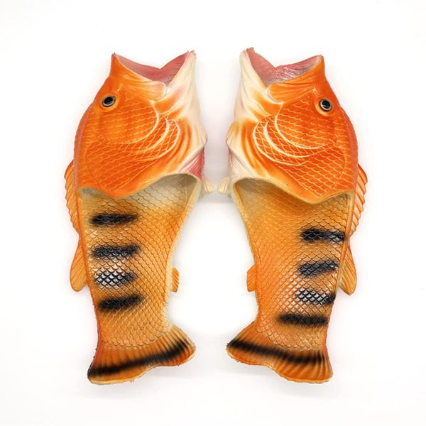 ETRAVEL Fish Slippers, Funny, Fish-Shaped Slippers, Beach Sandals, Men's, Women's, Kids, Adults, Summer, Funny, Cute, Gift, orange