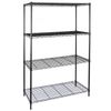  4 Shelf Wire Shelf Rack djustable Kitchen Storage Steel Rack Organizer Black
