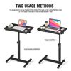 Adjustable Overbed Bedside Table, Hospital Bed Table with Wheels, Portable Ro...