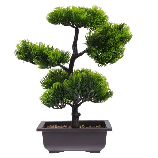 Lurrose Bonsai Artificial Plant, Large Pine Plant, 13.0 x 10.6 x 5.9 inches (33 x 27 x 15 cm), Plant, Artificial Tree, No Water Required, Does Not Wither, Interior Gift, Decorative, Stylish, Finished