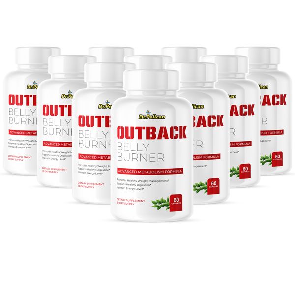 Outback Belly Burner-Gut & Digestive Support- 10 Bottles- 600 Capsules