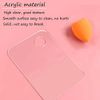 DRERIO 2 Pieces Clear Makeup Palettes and Spatula Acrylic Small Makeup Mixing Palette Portable Cosmetic Palette Mixing Tray with Spatula Nail-Art Eye-shadow Lipsticks Mixing Makeup Tools