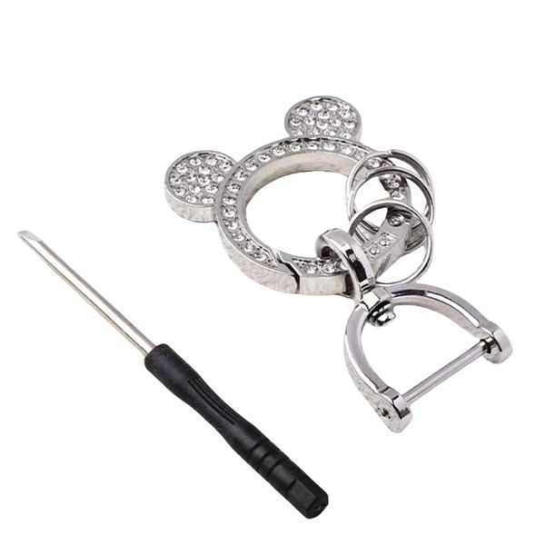 Secchuu Keychain, Car, Motorcycle, Carabiner, Hook, Double Ring, Keyring, Convenient, Smart, Simple, Design, Key Case, Metallic, Silver