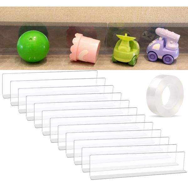 NEOACT 12 Pack Gap Bumper for Under Couch(3.2" H 16" L)，PVC Adjustable Clear Toy Blockers，Stop Things Going Under Couch Sofa Bed and Other Furniture with Strong Adhesive，Suit for Hard Surface Floors