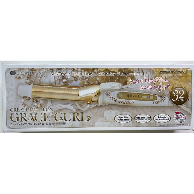 CREATE ION Grace Curl 32mm Iron 日本CREATE ION负离子多功能卷发棒32mm卷发神器- U.S SELLER (G1)