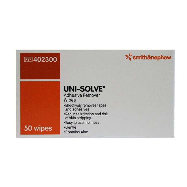 Smith & Nephew Uni-Solve Adhesive Remover Wipes 402300 - Box of 50