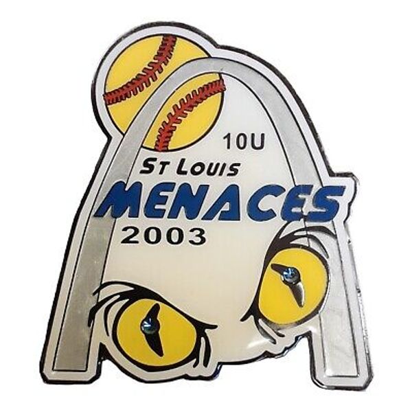 Fastpitch Softball St. Louis Menaces 2003 Lapel Pin 2½"x2¼" "Missouri Arch"