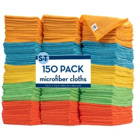 S&T Inc. 524601 Microfiber Cleaning Cloths, Reusable and Lint-Free Towels for 50