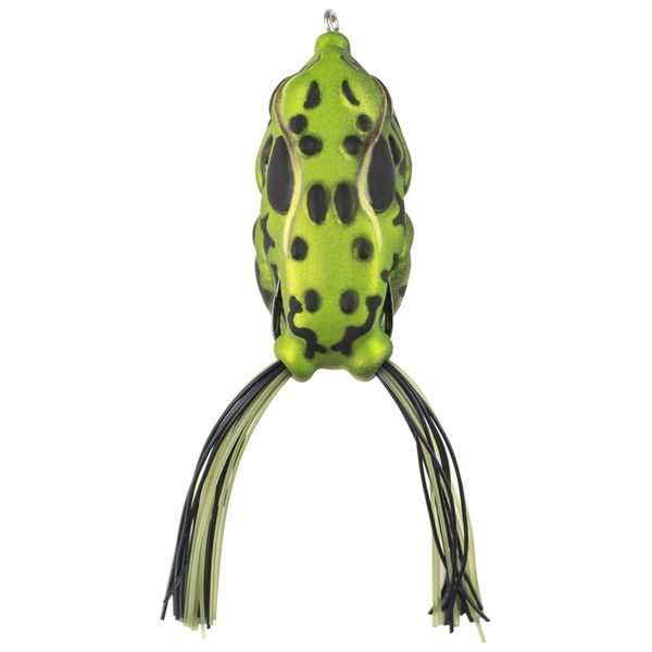 Lunkerhunt | Frog Lure with Short Skirts | Compact Frog Fishing Lure for Bass Fishing | Compact Body, Weedless Hooks, Soft Hollow Body Freshwater Fishing Bait for Trout, Pike(Green Tea), 2.25 inch