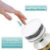 Chrome Unslotted Pop Up Basin Sink Waste Ceramic Waste Plug without overflow (White)