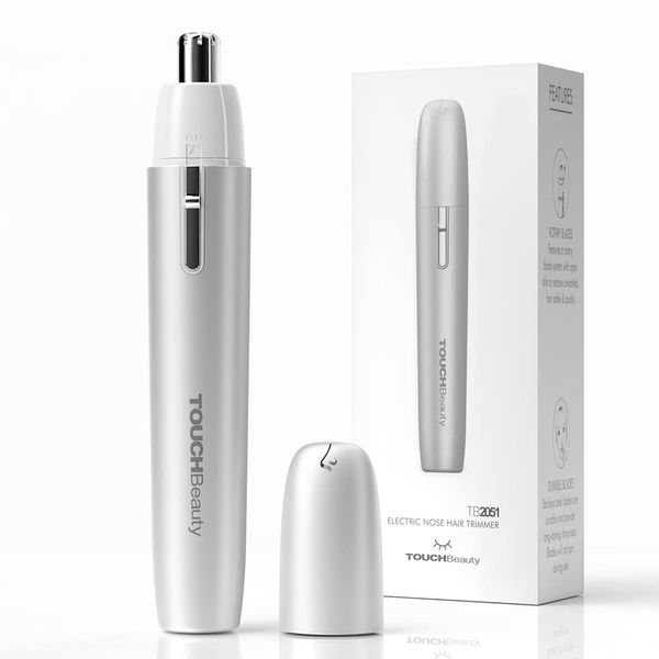 TOUCHBeauty Portable Ear and Nose Hair Trimmer for Women,Nose Hair Clipper,Painless,Battery Powered AG-2051 (Silver)