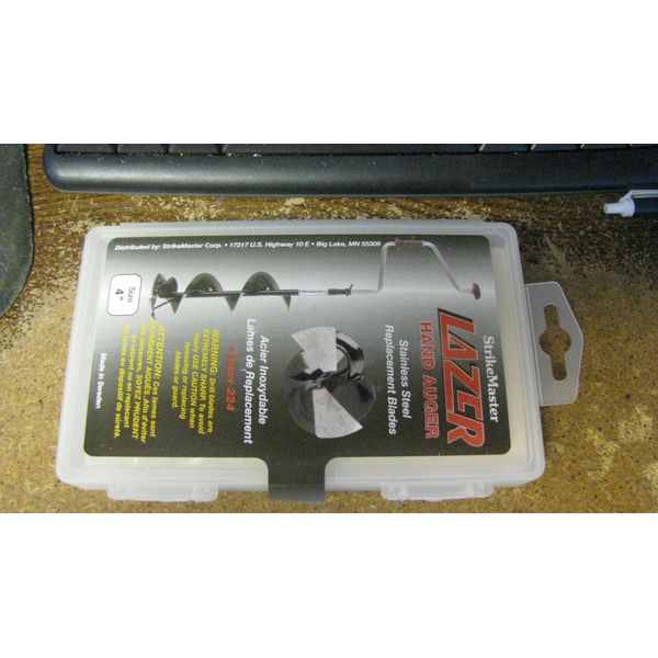 Strikemaster replacement ice auger blades, nip, 4" hand auger,  free shipping