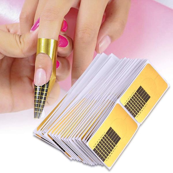 Nail Art Extension Guide Forms Sticker Nail Forms Extension Guide Self-adhesive Tips Sculpting Guide Stickers Salon Accessory for Acrylic UV Gel Nail Art (100 Pieces)