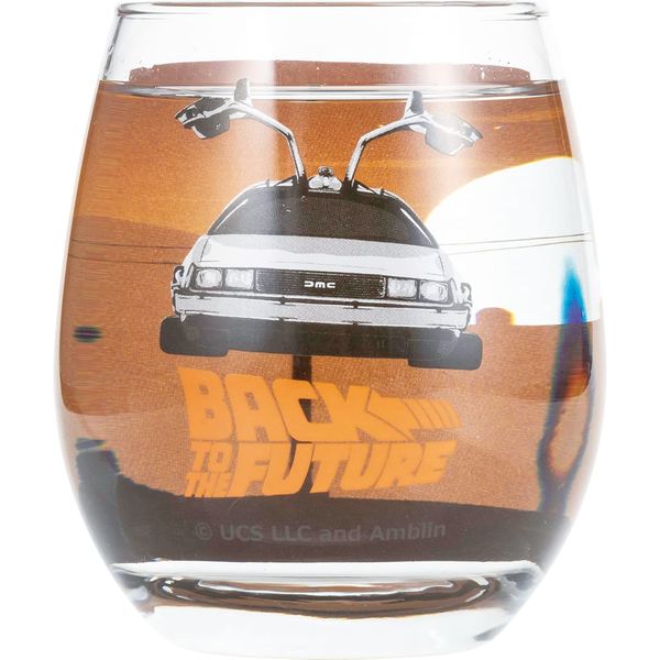 Sunart SAN3830-3 Back to the Future 3D Glass Tumbler, Approx. 11.2 fl oz (330 ml), Goods, Tableware, Made in Japan, Transparent