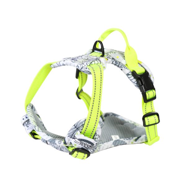 Maychan No PULL Nature Walk Harness NO PULL HARNESS Dog Harness (M, White x Leaf)