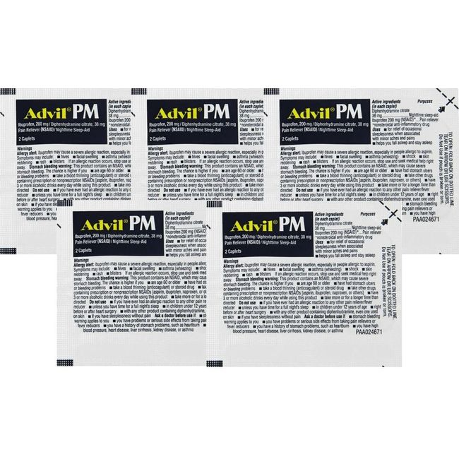 Advil PM 5 Packets of 2 Coated Caplets