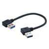 cablecc USB 3.0 Type A Male 90 Degree Left Angle to USB 3.0 A Type Right Angle Extension Cable