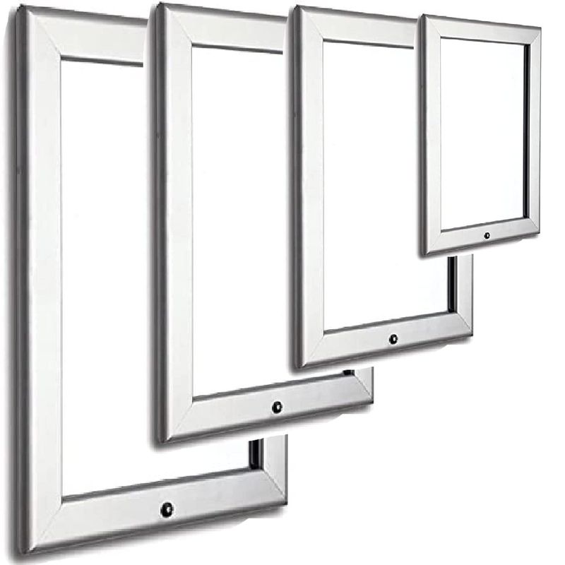 2 X A1 LOCKABLE Silver Aluminium Snap Frames CLICK SIGN OR POSTER ...
