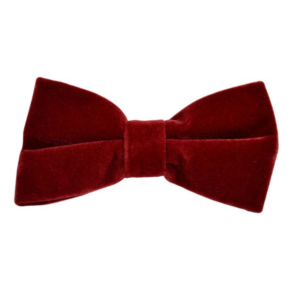 King & Priory Luxury Dark Red Velvet Bow Tie