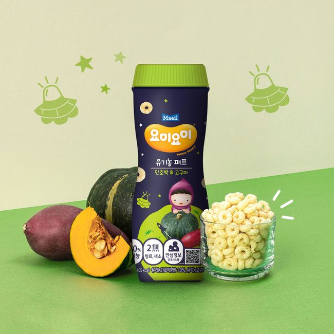 Yomiyomi Organic Puff Sweet Pumpkin Sweet Potato 4 cans 42g [Guaranteed arrival] [KRW 1,500 discount per box when purchasing multiple items]