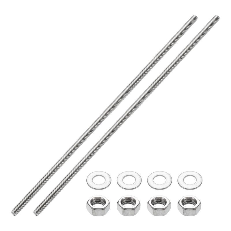 sourcing map 2pcs Fully Threaded Rod, M14 x 300mm 201 Stainless Steel ...