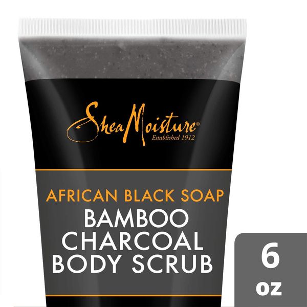 SheaMoisture African black soap bamboo charcoal body scrub exfoliate, 6 Ounce