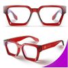 Blue Light Blocking Glasses Rectangle Chic Preppy Look Burgundy Red Frame