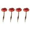 DARO DEKO Metal Garden Stake (Pack of 4, Mushroom 38 cm)