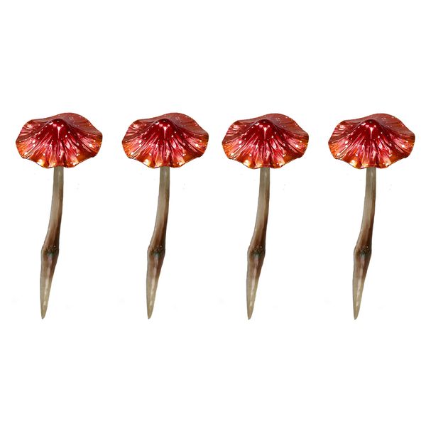 DARO DEKO Metal Garden Stake (Pack of 4, Mushroom 38 cm)