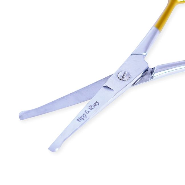 Nose Hair Scissors, Rounded Tip for Trimming Small Details Facial Hair, Ear Hair, Eyebrow (Gold)