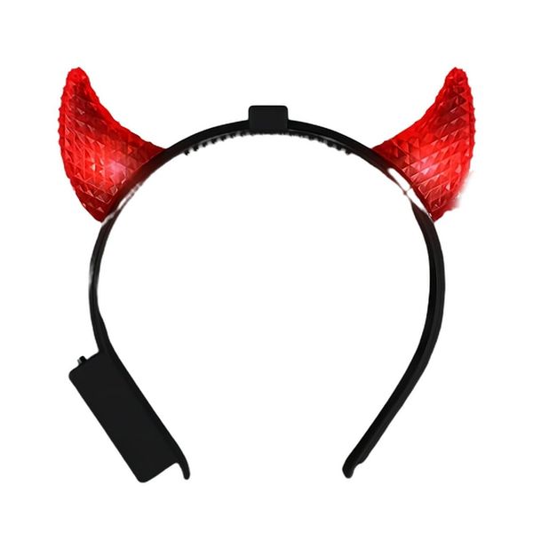 Blinkee Radiant Red Crystal Prism LED Devil Horns - Light-up Costume Accessory for Halloween and Parties