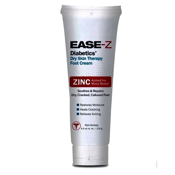 EASE-Z Diabetics Dry Skin Therapy Foot Cream W/Zinc-Heals Cracking -4.4 Oz-NEW