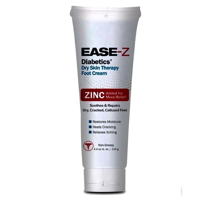 EASE-Z Diabetics Dry Skin Therapy Foot Cream W/Zinc-Heals Cracking -4.4 Oz-NEW