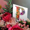 3dRose, Bright Beautiful Flower Monogram P, 1 Greeting Card with envelope