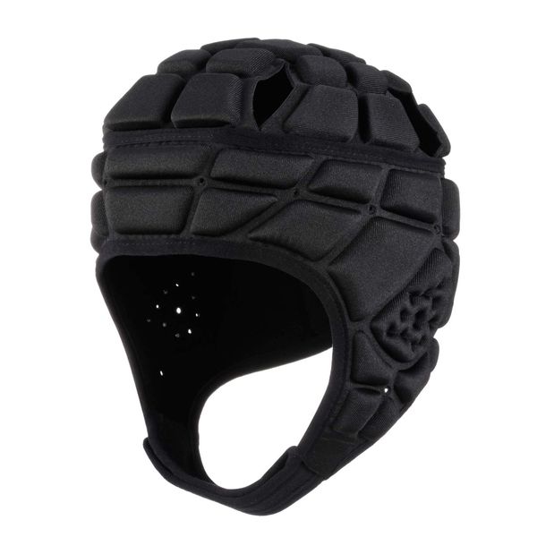 Surlim Rugby Helmet Headguard Headgear for Soccer Scrum Cap Soft Protective Helmet for Kids Youth Black Medium