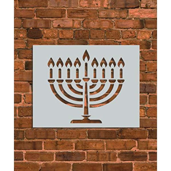 Menorah 9 Candles Stencil Template - Reusable Stencil - INNOVO Stencils (5.75" x 6")