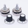 TWTADE / 2pcs Single Turn Rotary Carbon Linear Variable Potentiometer + 2pcs Knob WTH118-2W 2.2K Ohm